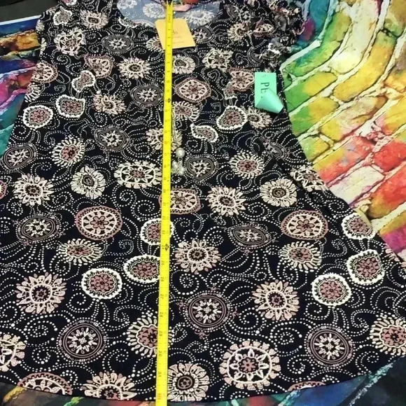 SJS petite dress size large navy with white and shades of mauve - Picture 8 of 9